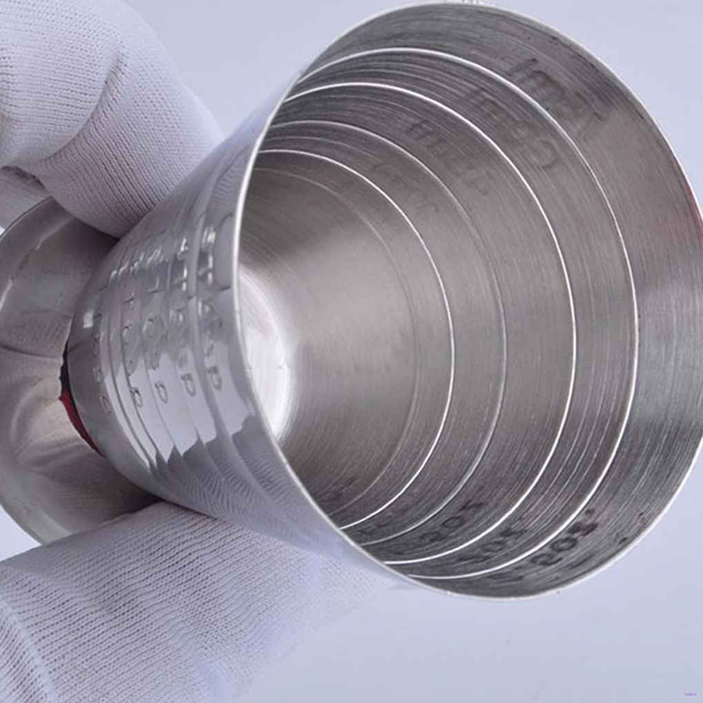 Gelas Shaker Cocktailwine Bahan Stainless Steel Kapasitas 75ml Dengan Skala Ukur Untuk Pubbar