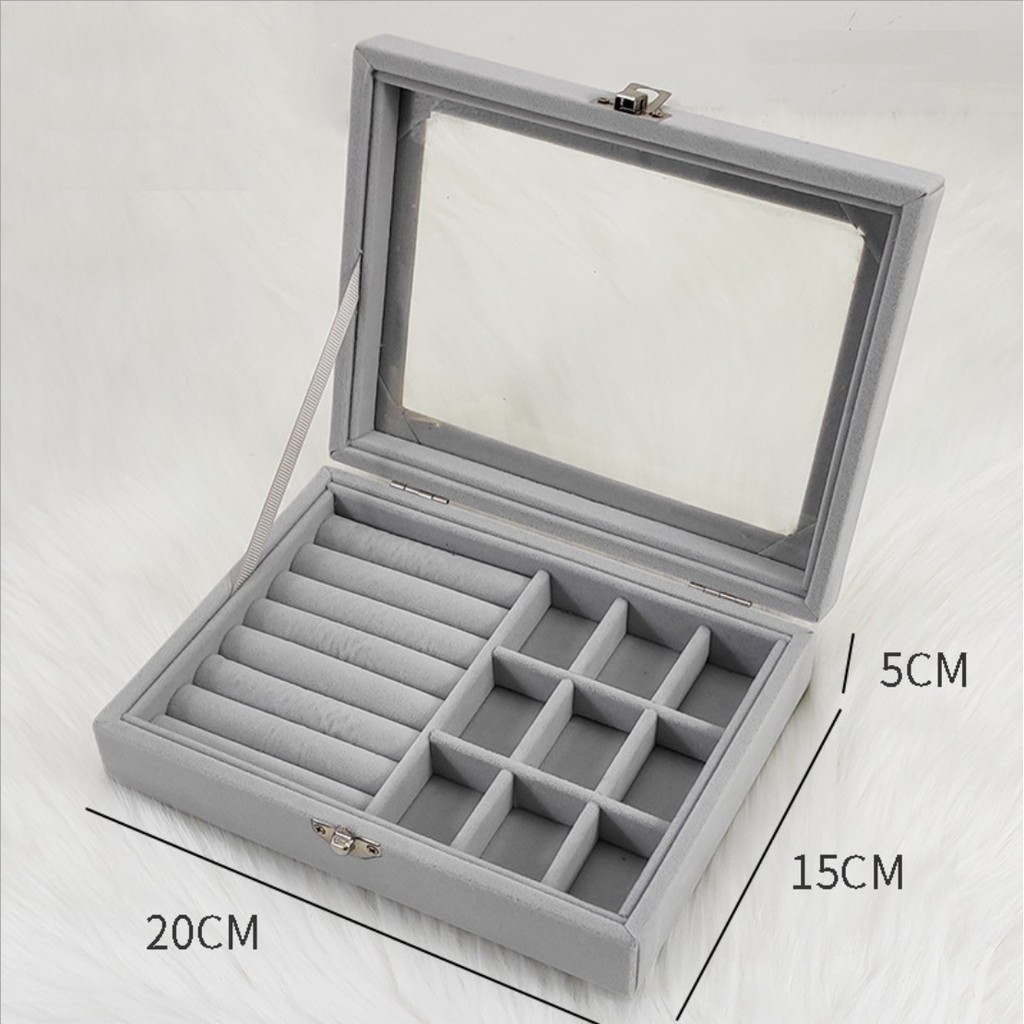 Kotak Perhiasan #74 Tempat Penyimpanan Travel Jewelry Box Case Untuk Anting Cincin Kalung Organizer