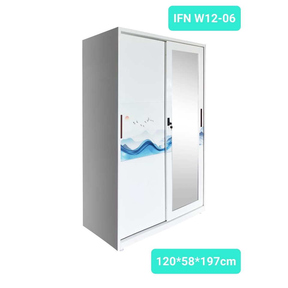 Lemari Pakaian Besi / Lemari Baju 2 Pintu Sliding KRS W12-06 (Medan)