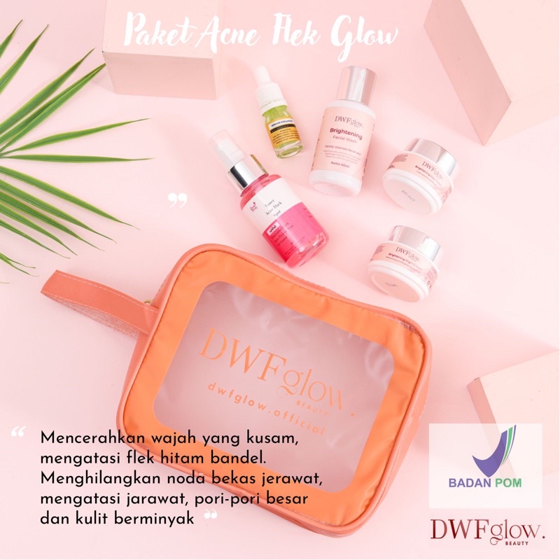 DWF PAKET FLEK ACNE GLOW BPOM ORIGINAL DAN DWF SERUM COLAGEN