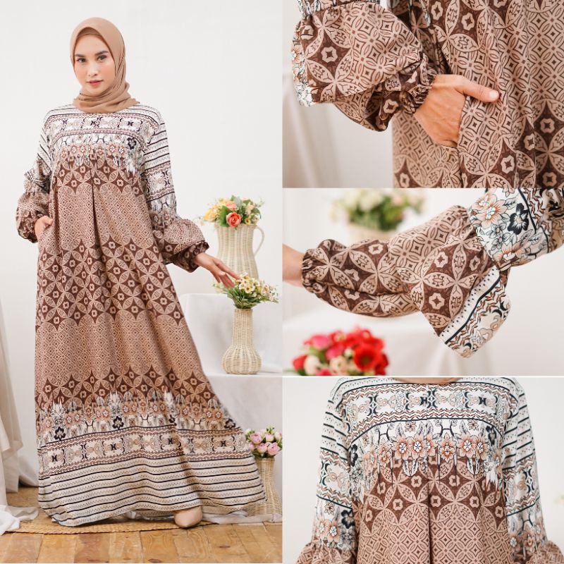 Gamis Maxmara Motif Elena kualitas Premium