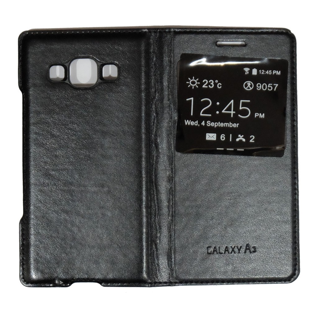 Sarung Leather Case Samsung A3 / Galaxy A3 / Flipcover View / Flipcover Kulit - Colour