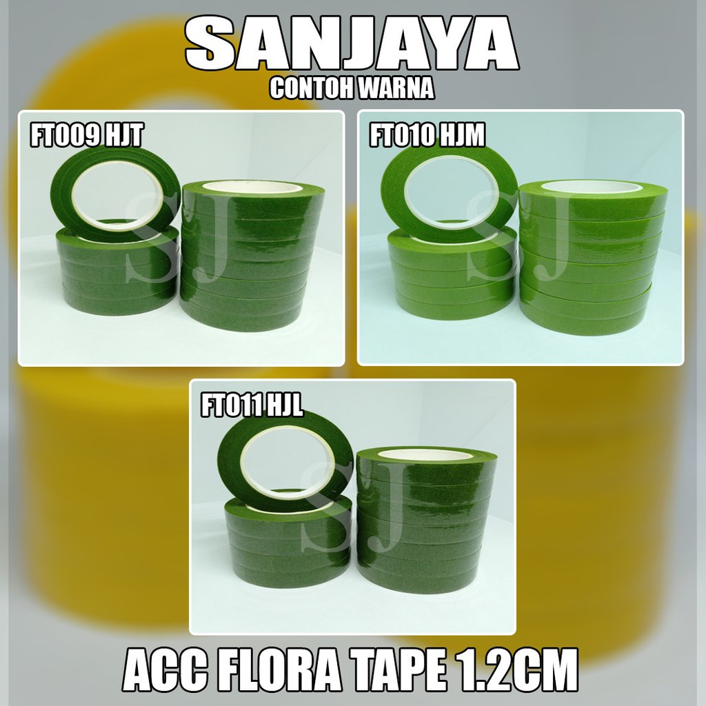 SELOTIP TANGKAI BUNGA / SOLASI BUNGA / FLORATIP / TAPE BUNGA / ACC FLORA TAPE 1.2CM 10YD