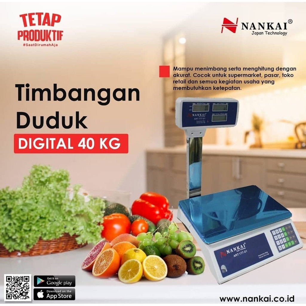 Nankai Timbangan Duduk Digital 40Kg 40 kg PROMO DENGAN TIANG