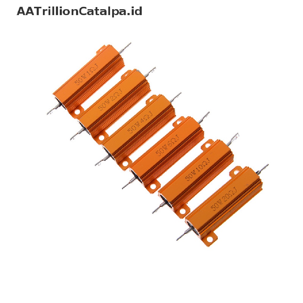 Case Power Resistor 50w Watt Bahan Aluminum 1 / 2 / 4 / 6 / 10 / 20 Ohm