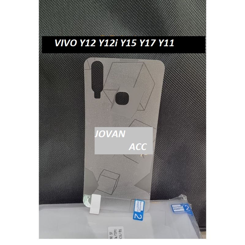 VIVO Y12 Y12i Y15 Y17 Y11 Y91 Y93 Y95 Y1s Y91c ANTI GORES BELAKANG SKIN CUBE GARSKIN BACK ANTI JAMUR MOTIF GLITTER PELINDUNG BACK PLASTIK