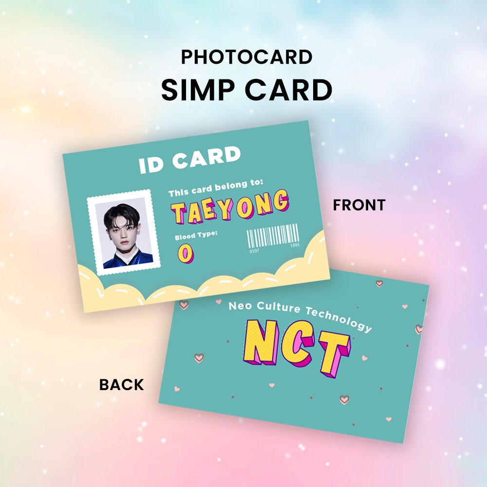 SIMP ID Card Photocard NCT 2022 Unofficial NCT Dream NCT 127 NCT U WAYV Universe