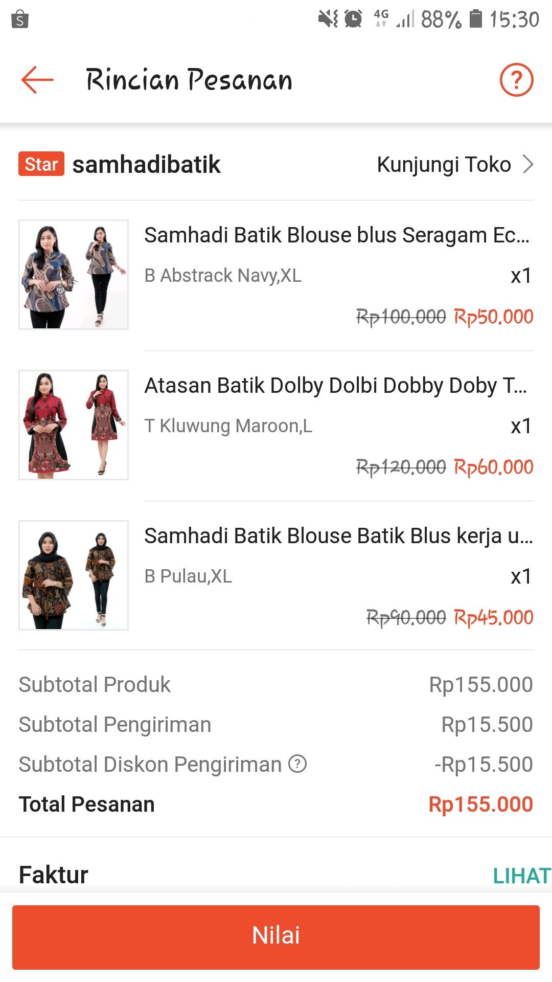 Samhadi Batik Blouse Blus Seragam Ecer Atasan Batik Wanita Formal Non Formal Batik Wanita M L Xl Xxl