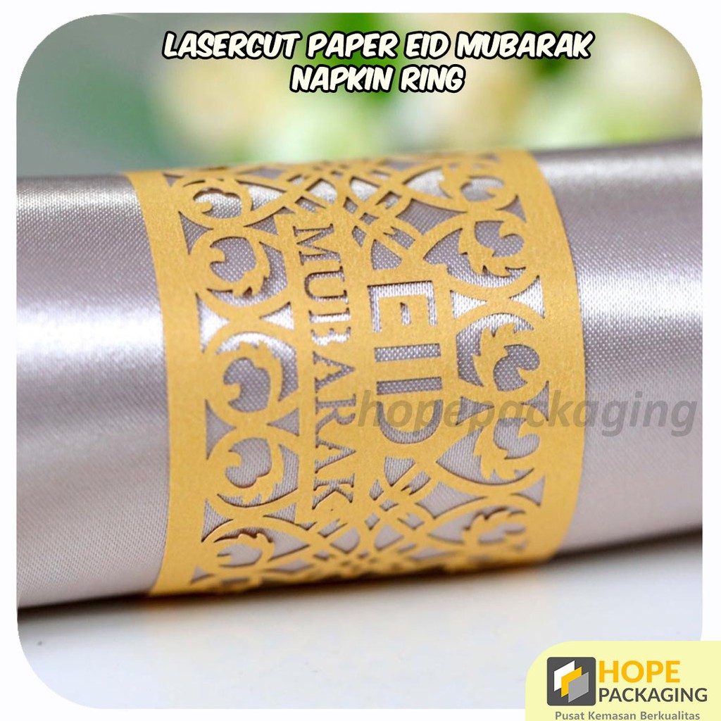 [3 Pcs] Lasercut Paper EID MUBARAK / Napkin Ring / Table Napkin / Hotel Dinner Wedding