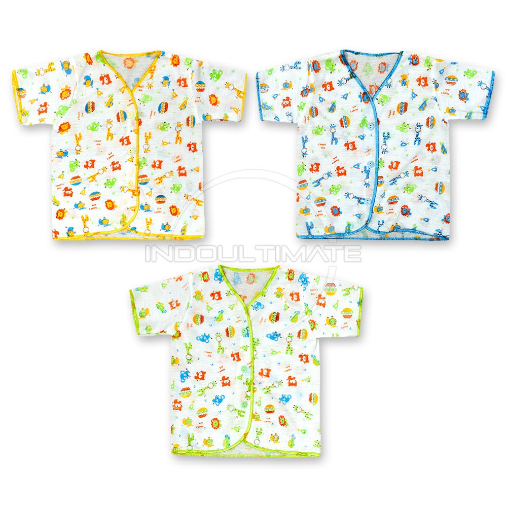 Baju Bayi Newborn Lendek Pendek (3PCS) Motif Pakaian Kaos Anak bayi Lki-laki perempuan BCS-053KK