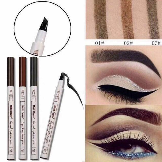 [COD] MUSIC FLOWER EYEBROW WATERPROOF PEN pencil tatoo 3D Microblading Eyebrow - Shade 01Chestnut