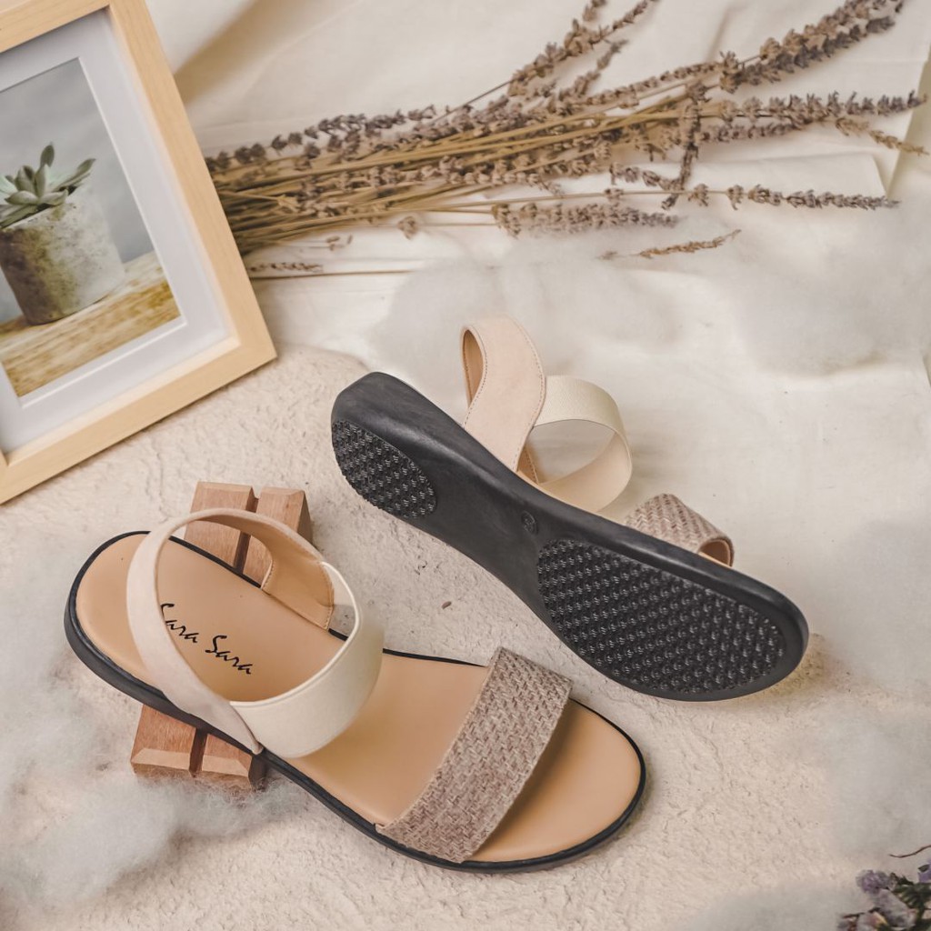 Sara Sara DIANA Sandal Wedges Wanita sandal tali empuk sandal santai terbaru