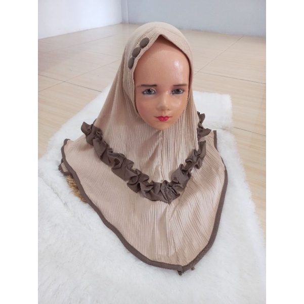 JILBAB ANAK MURAH / JILBAB ANAK PLISKET LIDI INSTAN