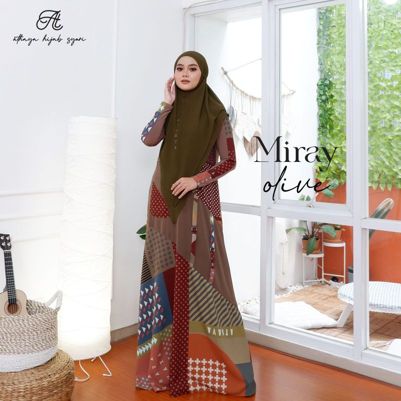 Athaya01 Miray Olive - Gamis plus Syari