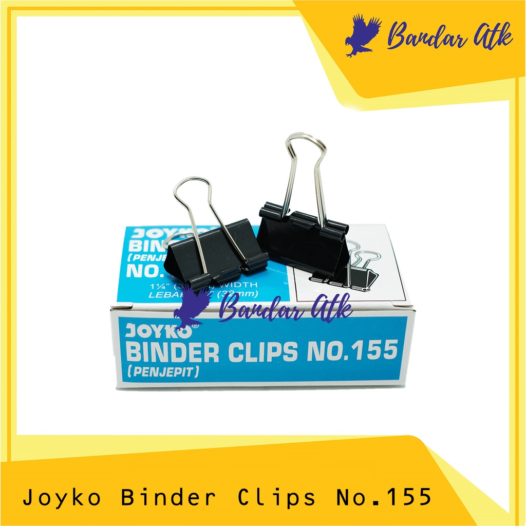 

Binder Clip No 155 JOYKO Penjepit Klip Kertas Dokumen File [Pack 12 PCS]