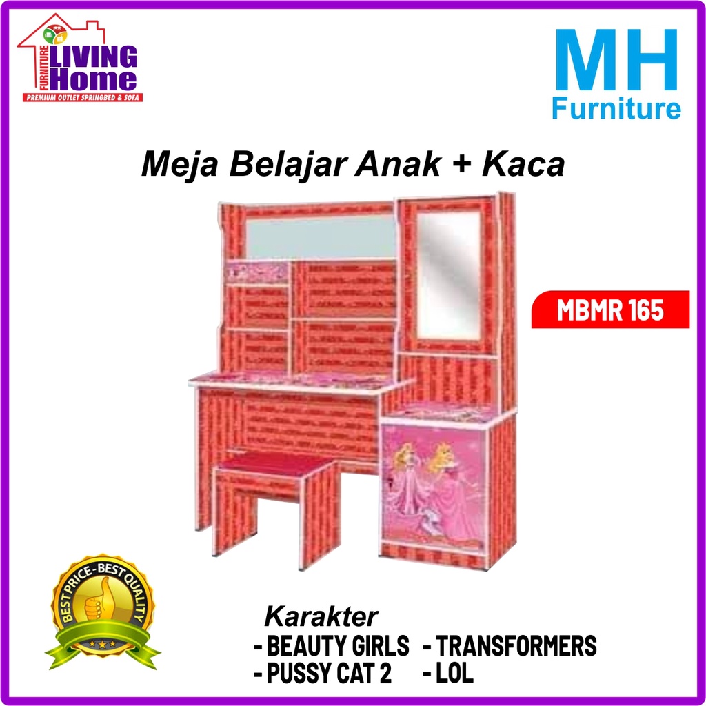 Meja Belajar Anak + Kaca  MH MBMR 165