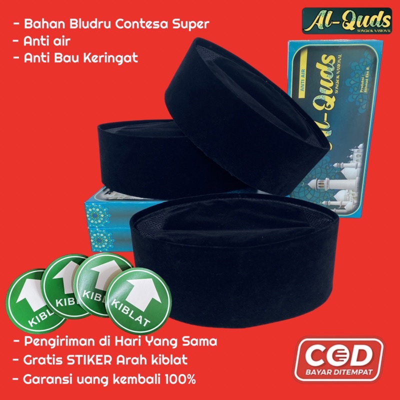 Promo COD  Peci Songkok Hitam AC Anak dan Dewasa Grosir Peci Kopiah Hitam Polos AC