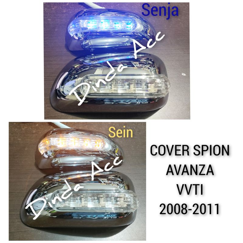 Cover Spion Mobil Avanza vvti Type G Model Ganti Chrome Lampu Malam Biru Sein Kuning