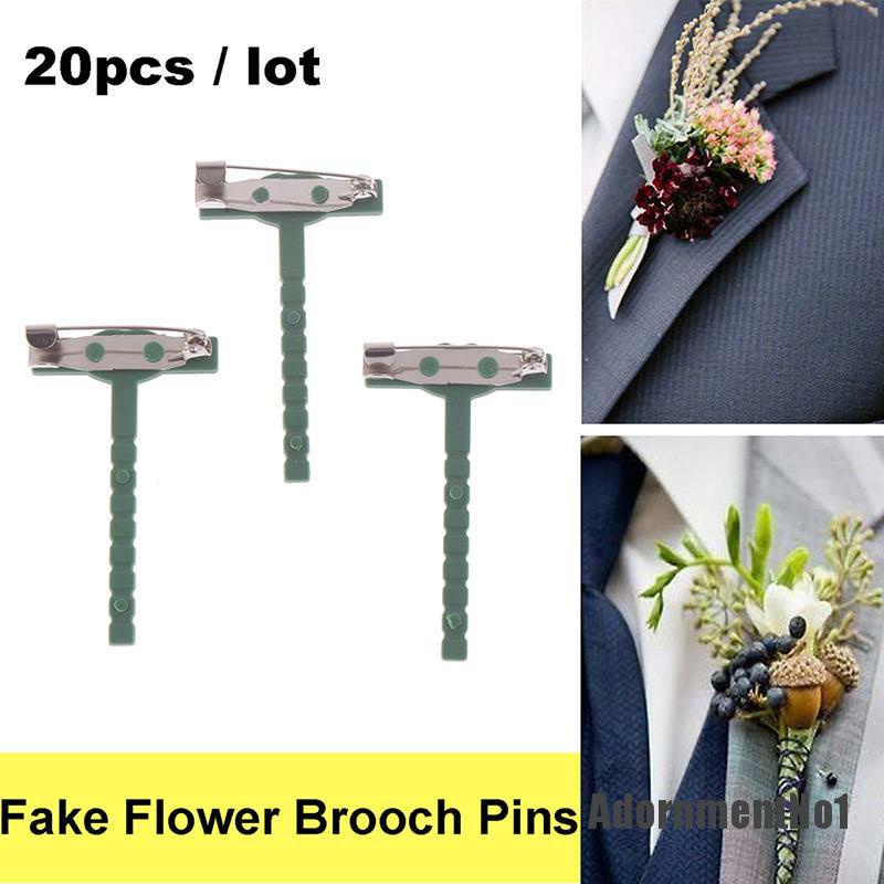 (Adornmentno1) 20pcs / Set Bros Pin Bentuk Bunga Bahan Plastik Untuk Aksesoris Pakaian Pria / Wanita