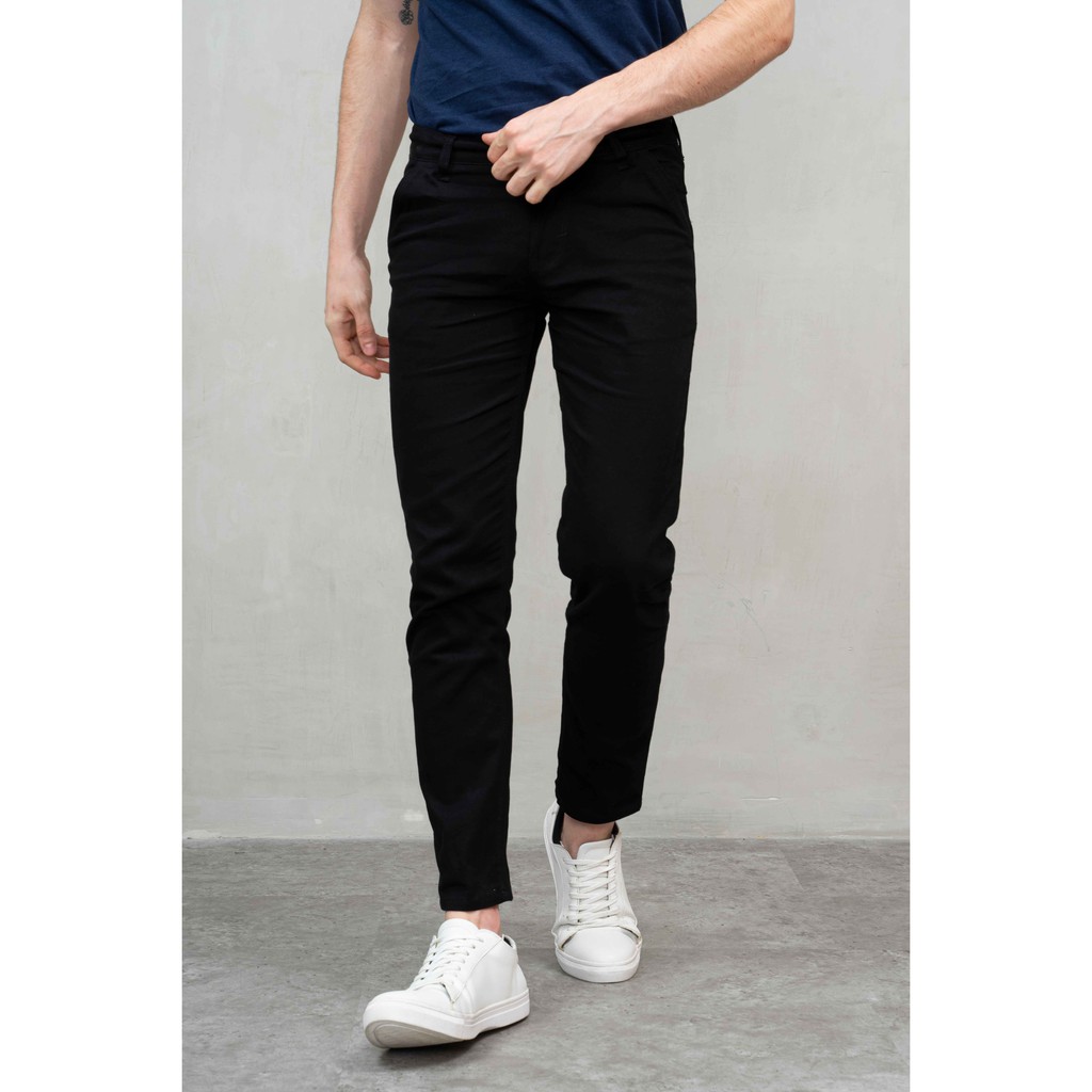 Houseofcuff Celana Chino Panjang Pria Slim fit Stretch Jeans Hitam