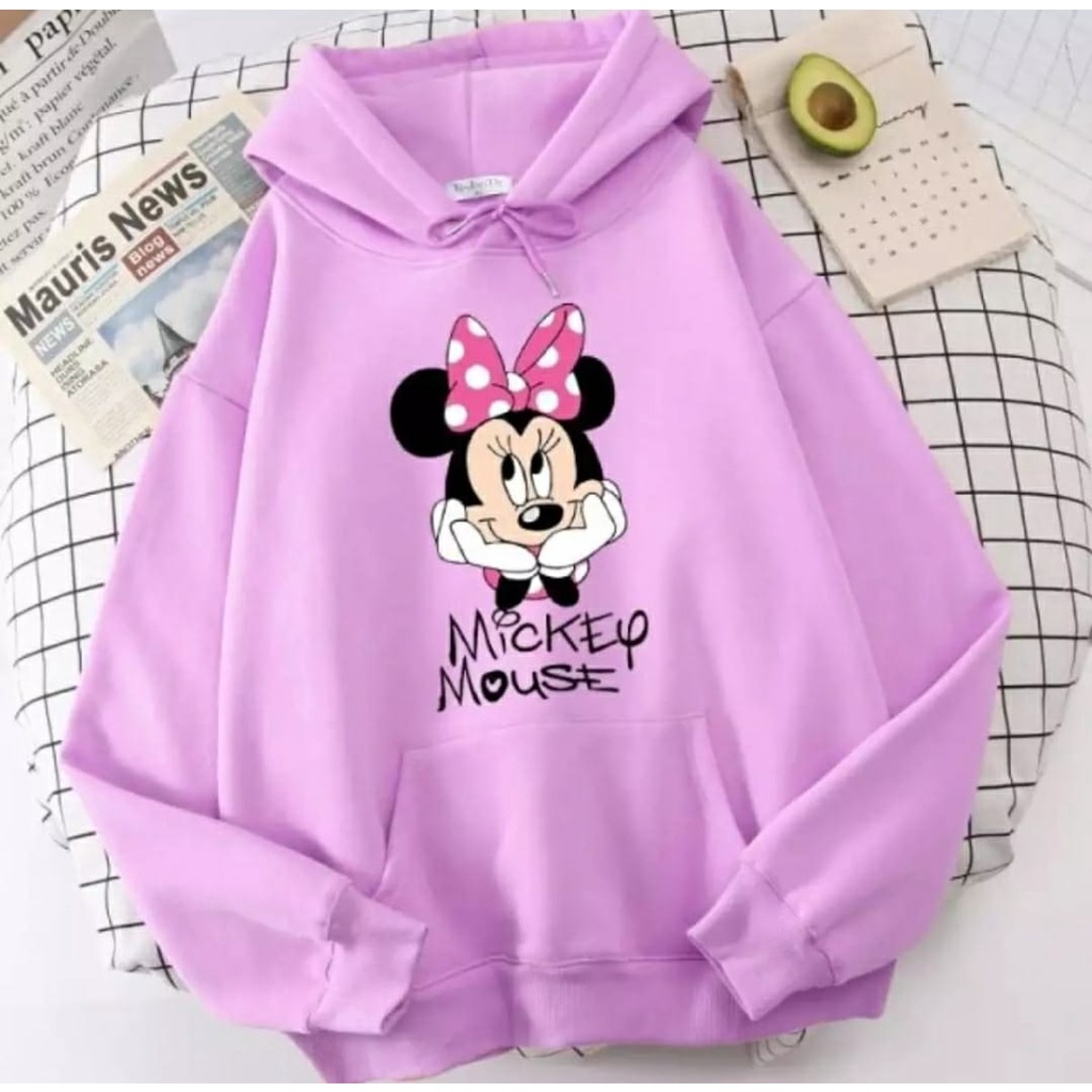 HOODIE MICKY MINNIE MOUSE / HOODIE WANITA TEBAL