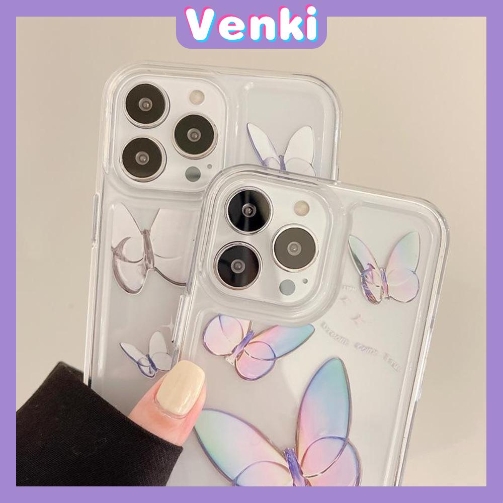 iPhone Case Clear Case Thick TPU Shockproof HD Space Case Protection Camera Plating Button Gradient Butterfly For iPhone 13 Pro Max iPhone 12 Pro Max iPhone 11 iPhone 7 Plus