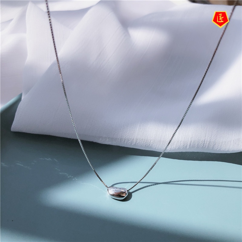 [Ready Stock]S925 Silver Silver Beans Necklace Simple Temperament Chic Cold Style