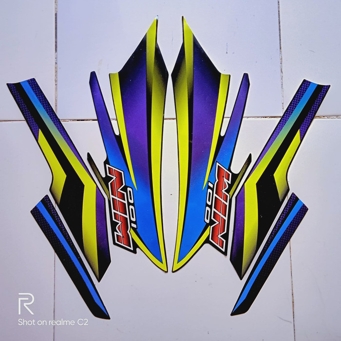 stiker striping motor honda win 100 2004/2005 hitam biru