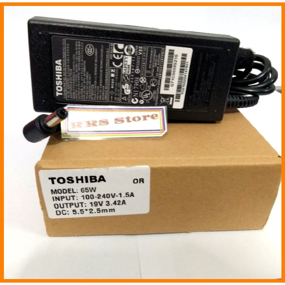 Adaptor Charger Original Toshiba Satellite L510 L500 L505 L515 19V 3.42A 5.5X2.5MM ORIGINAL