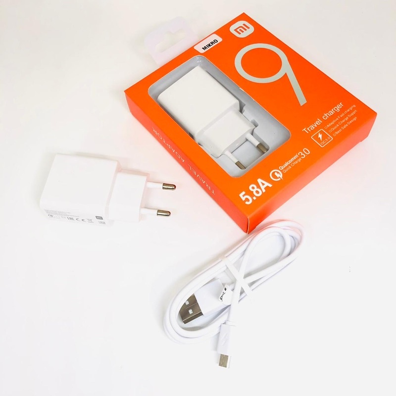 TRAVEL CHARGER MI9 NEW FOR MICRO DAN TYPE C 5.8A