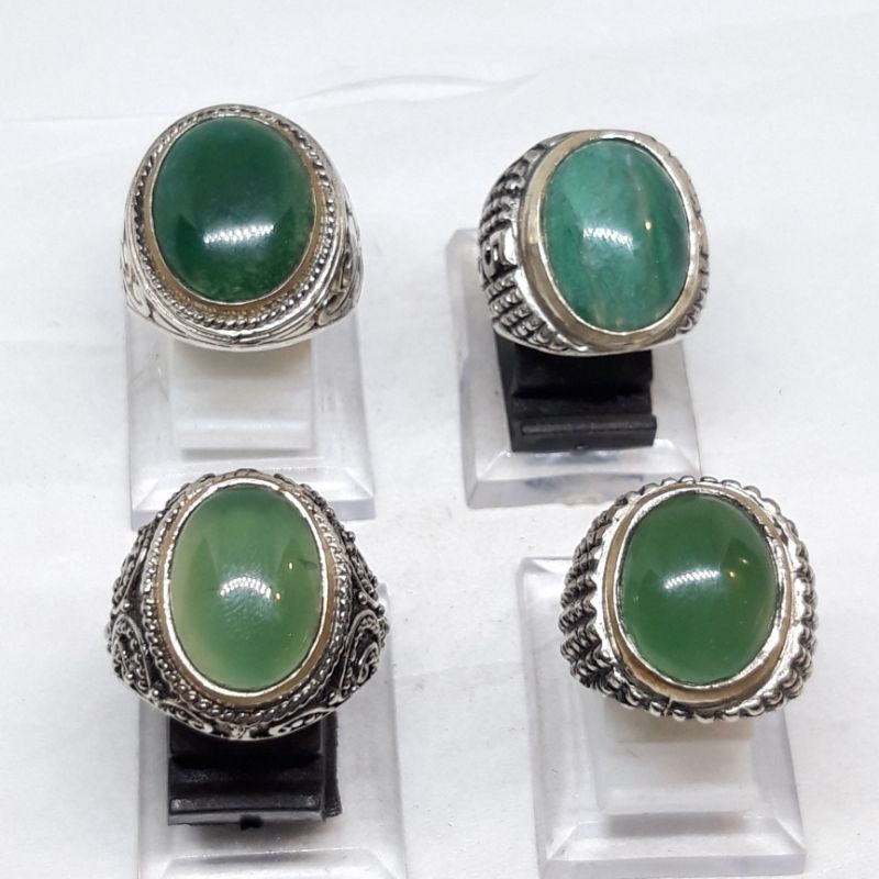 Cincin batu akik green chalcedony