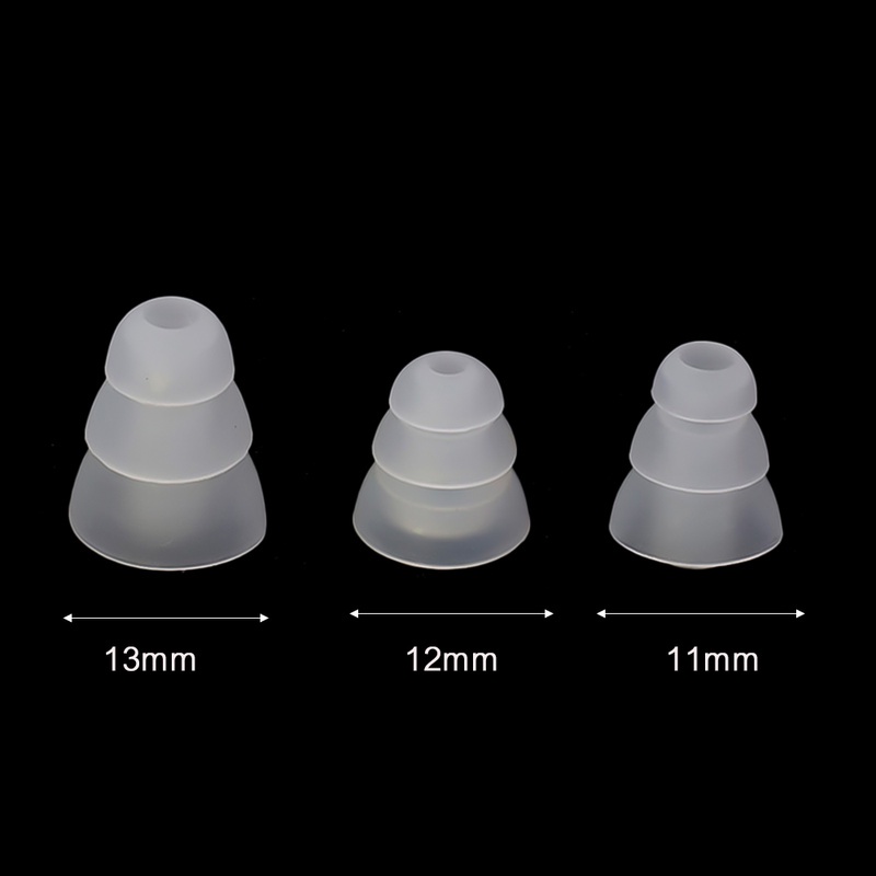 1 Pasang Earbud Pengganti Bahan Silikon Tiga Lapis Untuk Earphone In-Ear Universal