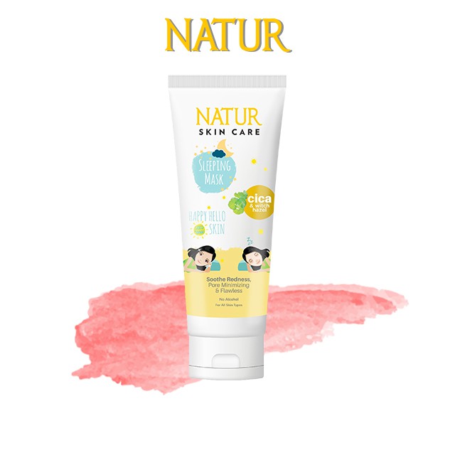 Natur Miracle Sleeping Mask Cica 100ml - Masker Pelembab Wajah Berjerawat