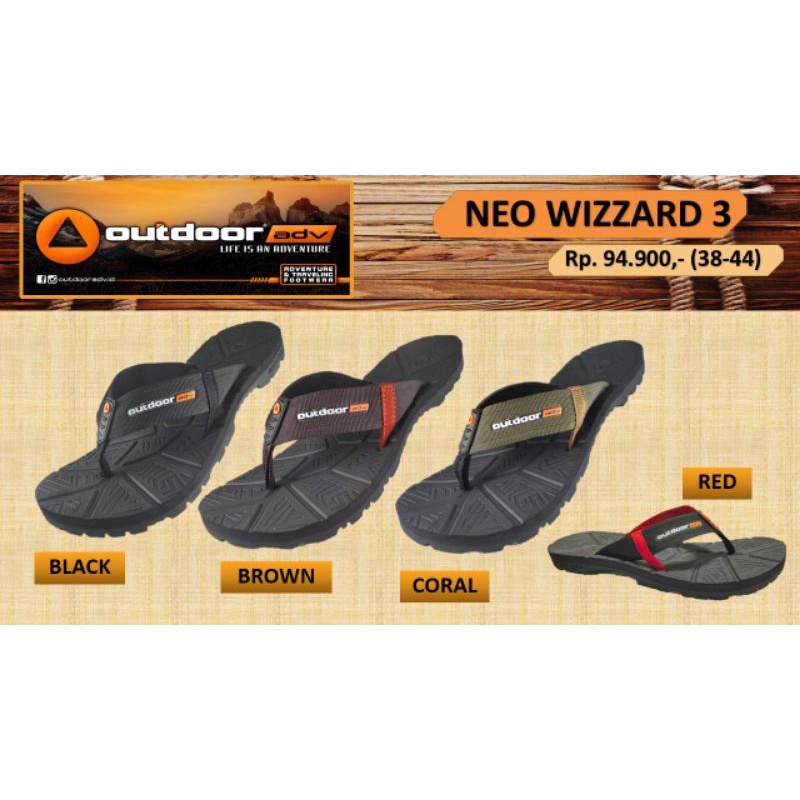 OUTDOOR NEO WIZARD 2 & 3 - SANDAL JEPIT PRIA DEWASA  - SANDAL GUNUNG - OUTDOOR ORIGINAL