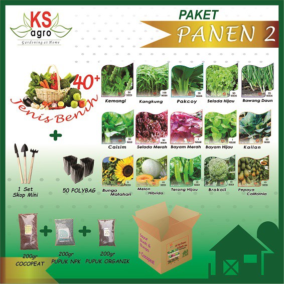 PAKET BERKEBUN DI RUMAH / PAKET PANEN 2 / PAKET BENIH SAYURAN BUAH &amp; BUNGA BEST SELLER !