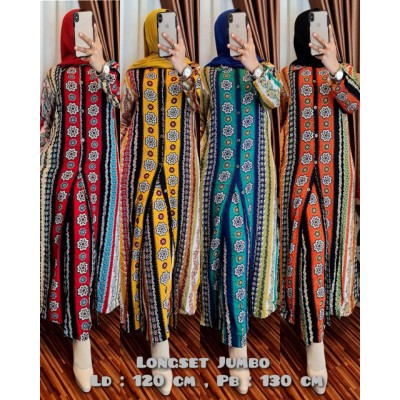 Longset Rayon Jumbo Bunga//tunik//setelan Celana/oneset Terbaru/oneset Premium