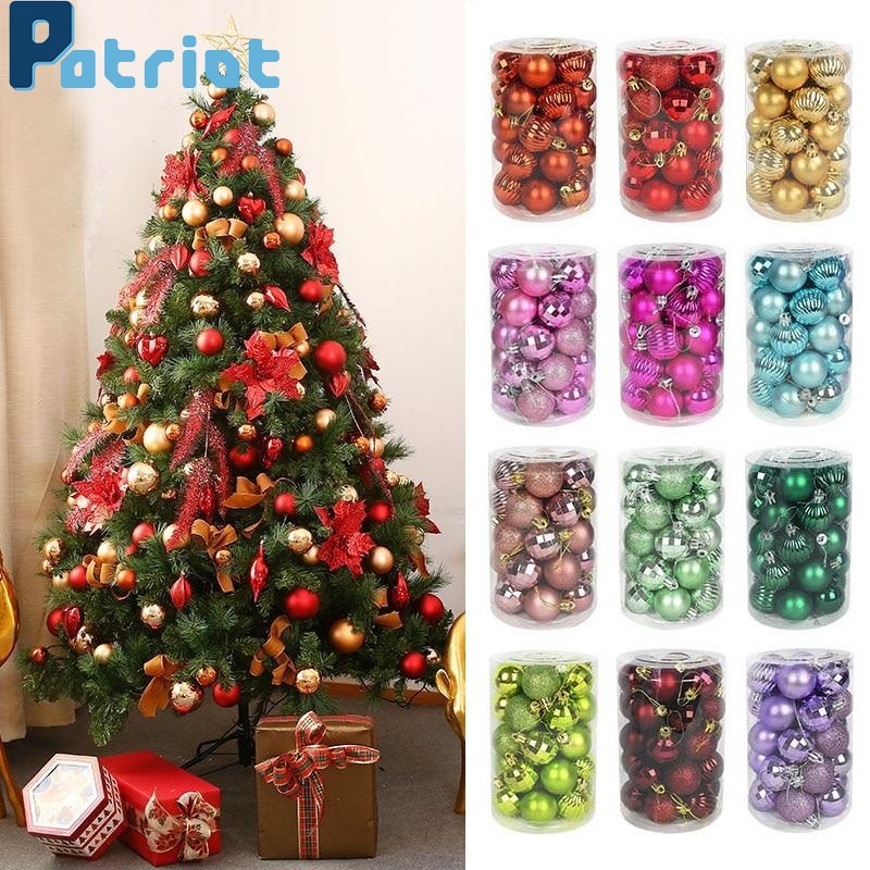 34Pcs/Set PVC Xmas Tree Decorative Hanging Ball  For Halloween Or Christmas Tree