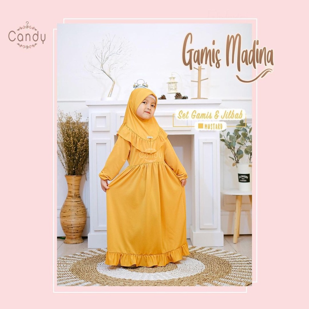 GAMIS ANAK POLOS SET JILBAB 1-5 TAHUN