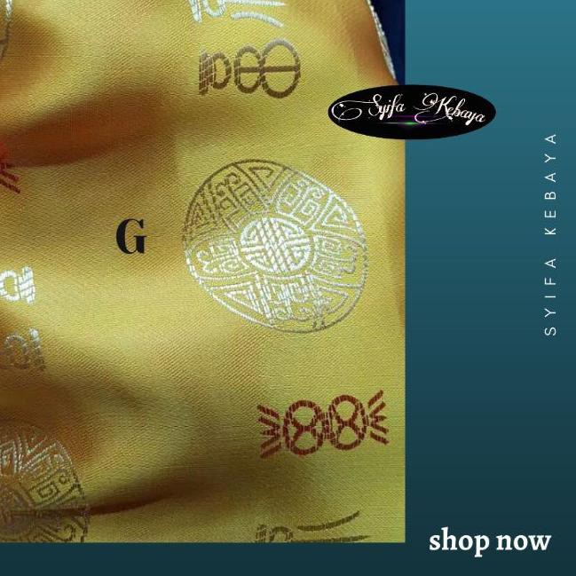 ◘ Kain Cheongsam. Cheongsam Satin Cream Gold. Kain Khongsam Kuning emas motif burung. congsam chongs