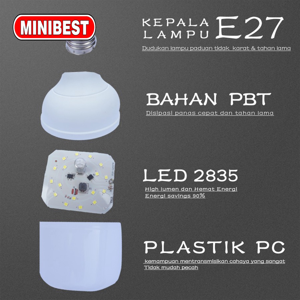 [ TERLARIS ] Lampu LED Bulb Jumbo Tabung Platinum Super Terang 10W,15W,20W ,30W