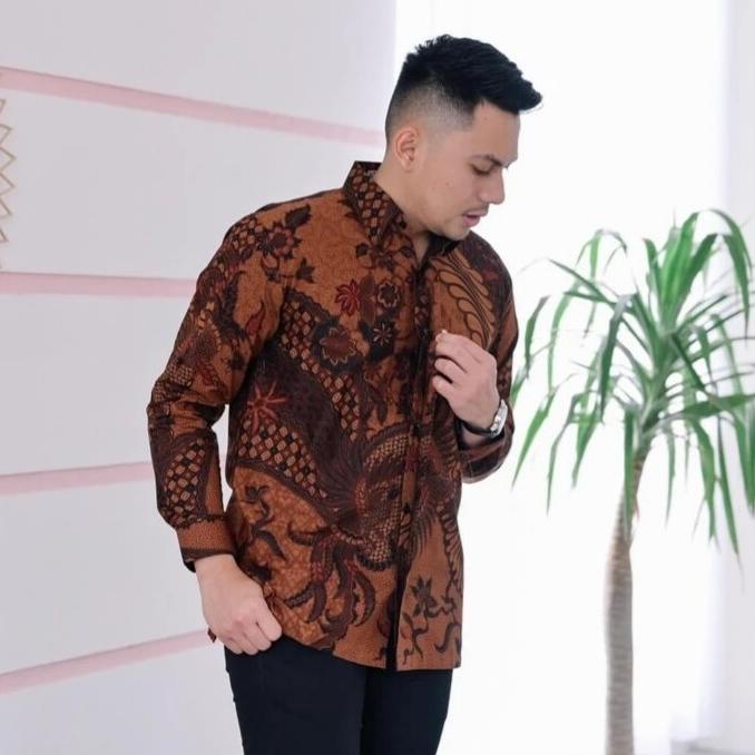 Bagus Batik Pria Panjang Furing Katun Baturaden Motif Tulis Merak XXXL Star Seller