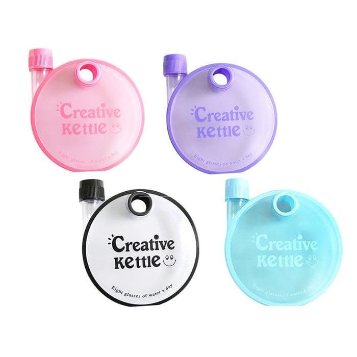 Botol Minum Creative Kettle Tempat Air Minum Unik Model Bulat Gepeng