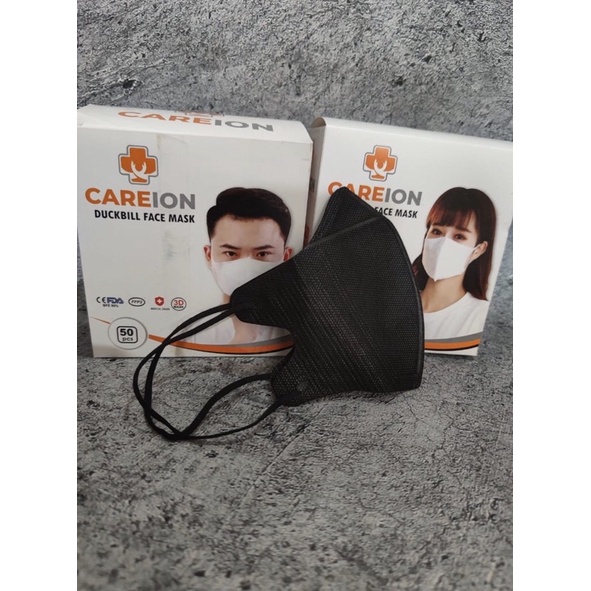 MASKER DUCKBILL ECER HIJAB HITAM GARIS (ECER)