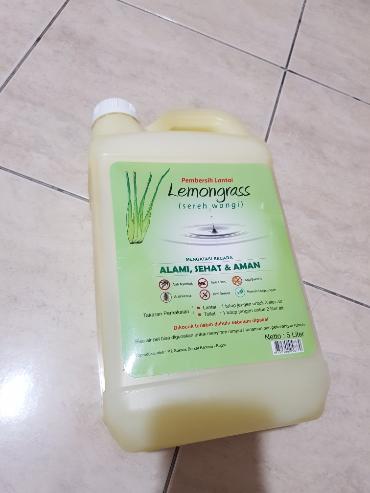 Livterra | Lemongrass | Pembersih Lantai Sereh | Floor Cleaner | Karbol Sereh | Sereh Wangi | 5 Ltr