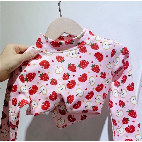 Promo !! Atasan anak perempuan import / Atasan lucu untuk anak / Atasan salad fruit fresh ukuran 1-3 tahun