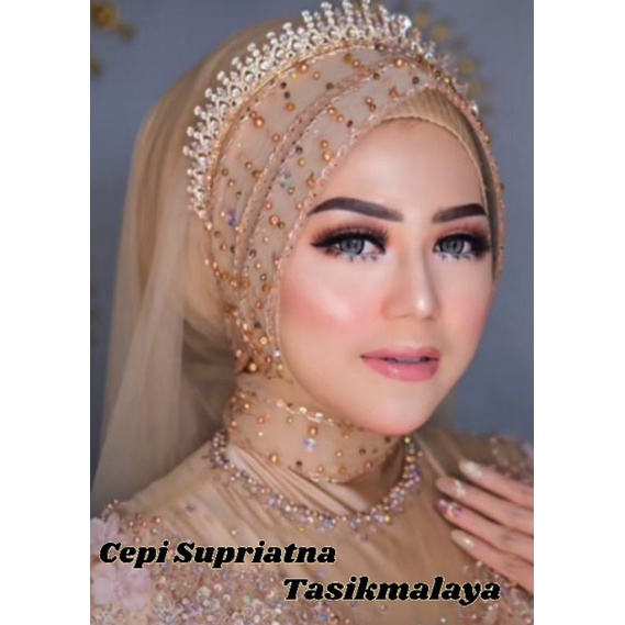 COD. Veil hijab Harnet list payet bambu jepang kombinasi diamon mutiara&amp;CD