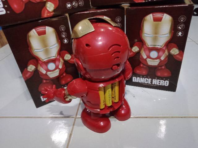 BONEKA MINIATUR JOGET MAINAN ANAK-ANAK AVENGER IRON MAN SMART DANCE ROBOT SUPER HERO