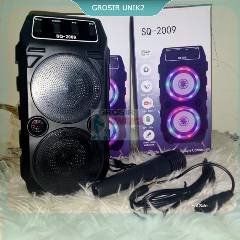 Speaker Bluetooth SQRS-2009 LED Plus Mic Karaoke