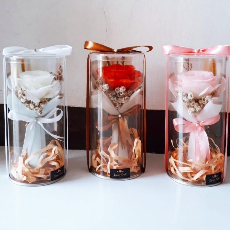BOUQUET DRIED FLOWER IN JAR BOX |buket bunga|buket