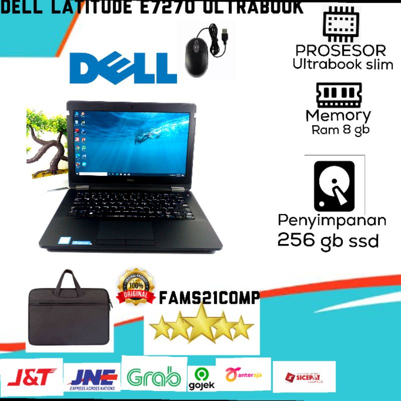 dell latitude E7270 ultrabook slim core i5 gen 6 ram 8 ssd 256